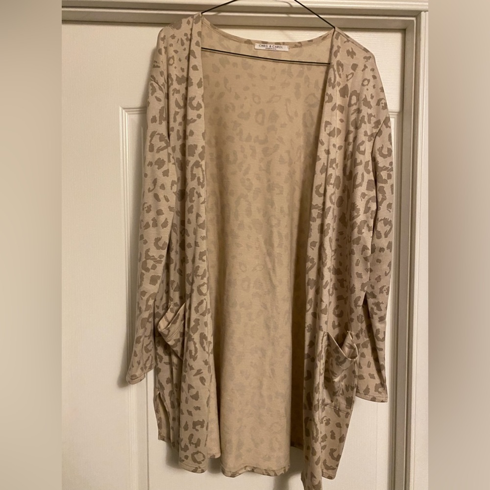 Rocket Leopard Cardigan | Taupe & Mocha
